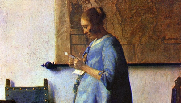 London Art Studies Johannes Vermeer Woman in Blue Reading a Letter